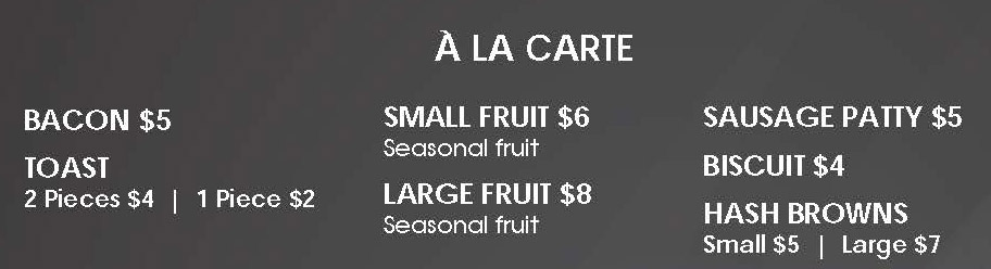 A La Carte Menu at Lottie's Cafe, Collinsville's Hidden Gem